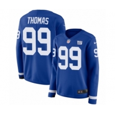 Women's Nike New York Giants #99 Robert Thomas Limited Royal Blue Therma Long Sleeve NFL Jersey