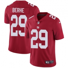Men's Nike New York Giants #29 Nat Berhe Red Alternate Vapor Untouchable Limited Player NFL Jersey