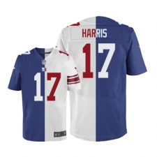 Men's Nike New York Giants #17 Dwayne Harris Elite Blue/White Split Fashion NFL Jersey