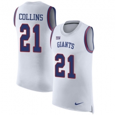 Men's Nike New York Giants #21 Landon Collins Limited White Rush Player Name & Number Tank Top NFL Jersey
