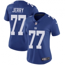 Women's Nike New York Giants #77 John Jerry Elite Royal Blue Team Color NFL Jersey