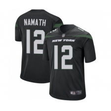 Men's New York Jets #12 Joe Namath Game Black Alternate Football Jersey