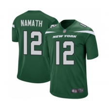 Men's New York Jets #12 Joe Namath Game Green Team Color Football Jersey