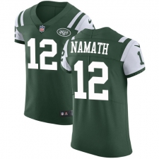 Men's Nike New York Jets #12 Joe Namath Elite Green Team Color NFL Jersey
