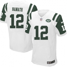 Men's Nike New York Jets #12 Joe Namath Elite White NFL Jersey