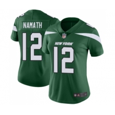 Women's New York Jets #12 Joe Namath Green Team Color Vapor Untouchable Limited Player Football Jersey