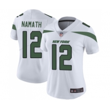 Women's New York Jets #12 Joe Namath White Vapor Untouchable Limited Player Football Jersey