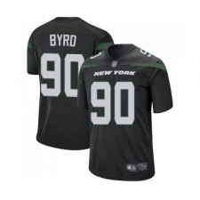 Men's New York Jets #90 Dennis Byrd Game Black Alternate Football Jersey