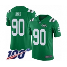 Men's New York Jets #90 Dennis Byrd Limited Green Rush Vapor Untouchable 100th Season Football Jersey