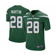 Men's New York Jets #28 Curtis Martin Game Green Team Color Football Jersey
