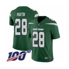 Men's New York Jets #28 Curtis Martin Green Team Color Vapor Untouchable Limited Player 100th Season Football Jersey