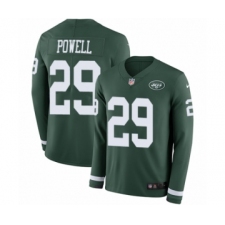 Youth Nike New York Jets #29 Bilal Powell Limited Green Therma Long Sleeve NFL Jersey