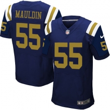 Men's Nike New York Jets #55 Lorenzo Mauldin Elite Navy Blue Alternate NFL Jersey