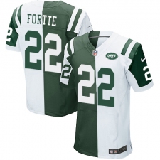 Men's Nike New York Jets #22 Matt Forte Elite Green/White Split Fashion NFL Jersey