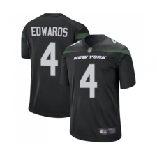 Men's New York Jets #4 Lac Edwards Game Black Alternate Football Jersey