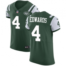 Men's Nike New York Jets #4 Lac Edwards Elite Green Team Color NFL Jersey