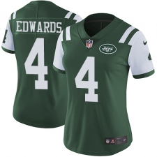 Women's Nike New York Jets #4 Lac Edwards Green Team Color Vapor Untouchable Limited Player NFL Jersey