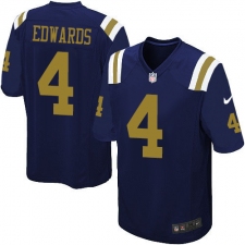 Youth Nike New York Jets #4 Lac Edwards Elite Navy Blue Alternate NFL Jersey