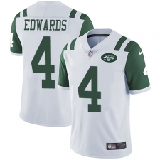 Youth Nike New York Jets #4 Lac Edwards White Vapor Untouchable Limited Player NFL Jersey