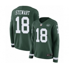 Women's Nike New York Jets #18 ArDarius Stewart Limited Green Therma Long Sleeve NFL Jersey