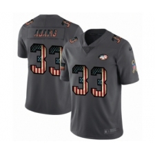 Men's New York Jets #33 Jamal Adams Limited Black USA Flag 2019 Salute To Service Football Jersey