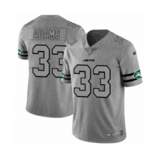 Men's New York Jets #33 Jamal Adams Limited Gray Team Logo Gridiron Football Jersey