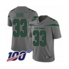 Youth New York Jets #33 Jamal Adams Limited Gray Inverted Legend 100th Season Football Jersey