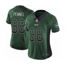 Women's Nike New York Jets #98 Mike Pennel Limited Green Rush Drift Fashion NFL Jersey