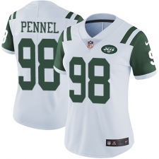 Women's Nike New York Jets #98 Mike Pennel White Vapor Untouchable Limited Player NFL Jersey