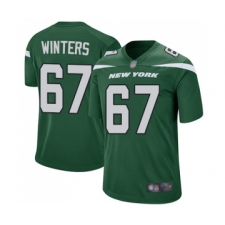 Men's New York Jets #67 Brian Winters Game Green Team Color Football Jersey
