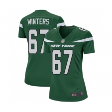 Women's New York Jets #67 Brian Winters Game Green Team Color Football Jersey