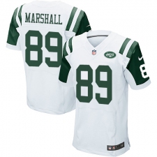 Men's Nike New York Jets #89 Jalin Marshall Elite White NFL Jersey