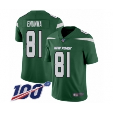Men's New York Jets #81 Quincy Enunwa Green Team Color Vapor Untouchable Limited Player 100th Season Football Jersey