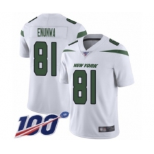 Men's New York Jets #81 Quincy Enunwa White Vapor Untouchable Limited Player 100th Season Football Jersey