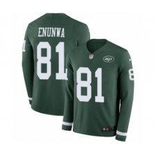 Men's Nike New York Jets #81 Quincy Enunwa Limited Green Therma Long Sleeve NFL Jersey
