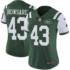 Women's Nike New York Jets #43 Julian Howsare Elite Green Team Color NFL Jersey