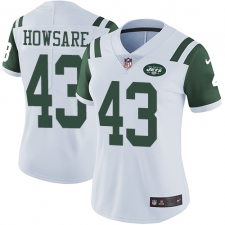 Women's Nike New York Jets #43 Julian Howsare White Vapor Untouchable Limited Player NFL Jersey