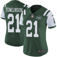 Women's Nike New York Jets #21 LaDainian Tomlinson Elite Green Team Color NFL Jersey