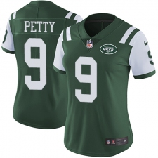 Women's Nike New York Jets #9 Bryce Petty Green Team Color Vapor Untouchable Limited Player NFL Jersey