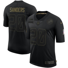 Men's Detroit Lions #20 Barry Sanders Black Nike 2020 Salute To Service Limited Jersey