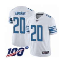 Men's Detroit Lions #20 Barry Sanders White Vapor Untouchable Limited Player 100th Season Football Jersey
