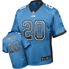 Men's Nike Detroit Lions #20 Barry Sanders Elite Light Blue Drift Fashion NFL Jersey