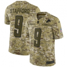 Men's Nike Detroit Lions #9 Matthew Stafford Limited Camo 2018 Salute to Service NFL Jersey