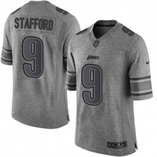 Men's Nike Detroit Lions #9 Matthew Stafford Limited Gray Gridiron NFL Jersey
