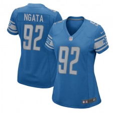 Women's Nike Detroit Lions #92 Haloti Ngata Game Light Blue Team Color NFL Jersey