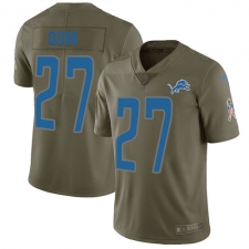 Youth Nike Detroit Lions #27 Glover Quin Limited Olive 2017 Salute to Service NFL Jersey