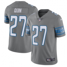 Youth Nike Detroit Lions #27 Glover Quin Limited Steel Rush Vapor Untouchable NFL Jersey