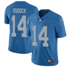Men's Nike Detroit Lions #14 Jake Rudock Elite Blue Alternate NFL Jersey