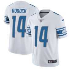 Men's Nike Detroit Lions #14 Jake Rudock Elite White NFL Jersey