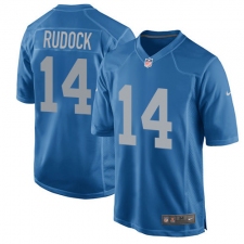 Men's Nike Detroit Lions #14 Jake Rudock Game Blue Alternate NFL Jersey